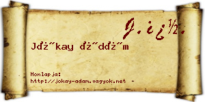 Jókay Ádám névjegykártya